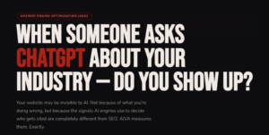 AI Visibility Analyst (AIVA) hero - hero image from site - AI search engine