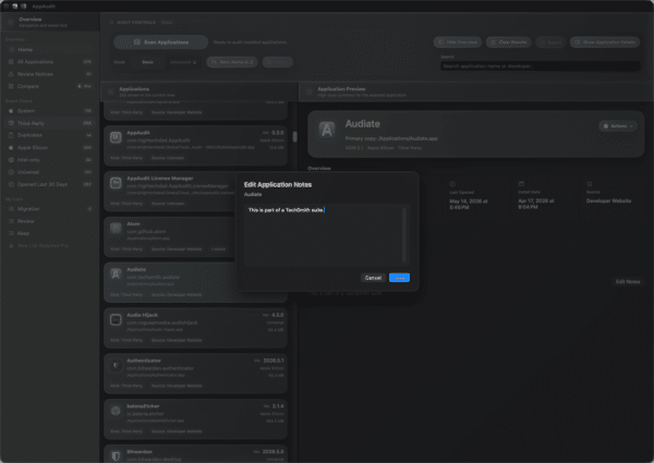 HighTechDad AppAudit - Application Notes