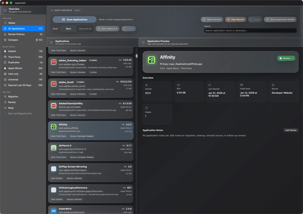 HighTechDad AppAudit - Application Preview
