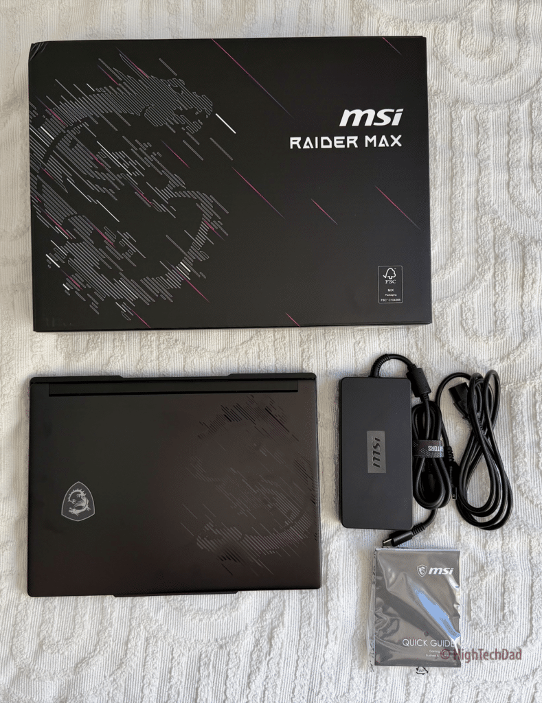 What's in the box - MSI Raider 16 Max HX - HighTechDad Review