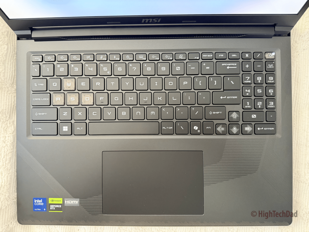 Full keyboard - MSI Raider 16 Max HX - HighTechDad review