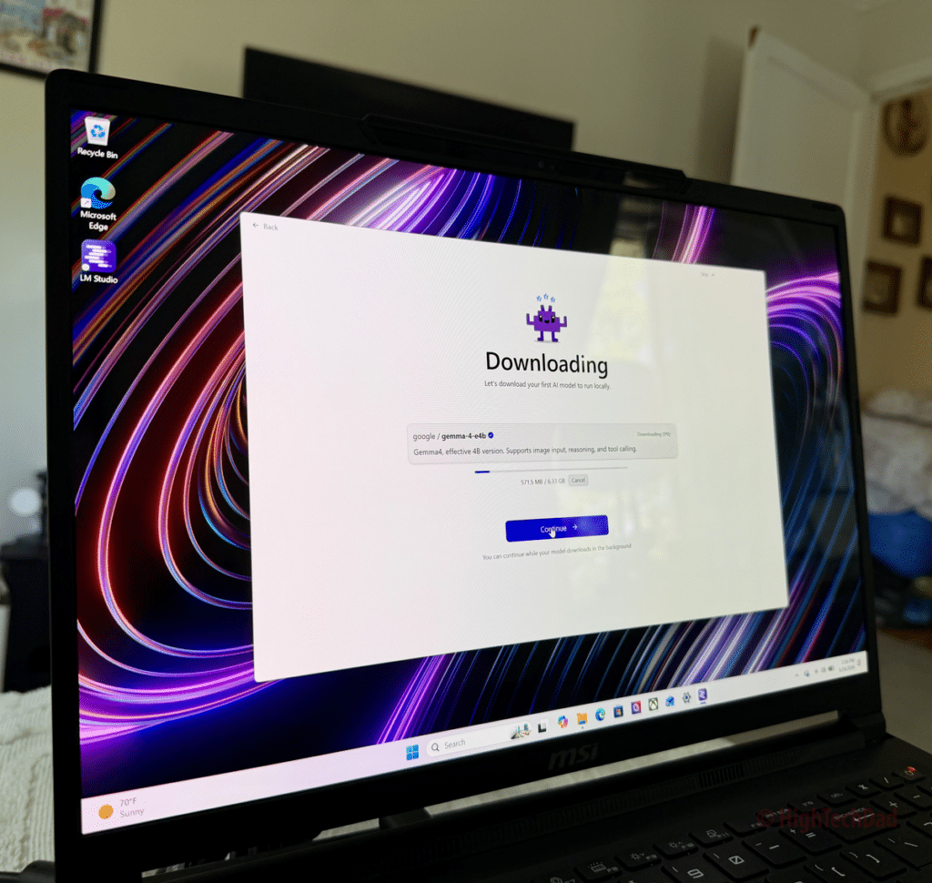 Downloading local LLM - MSI Raider 16 Max HX - HighTechDad review