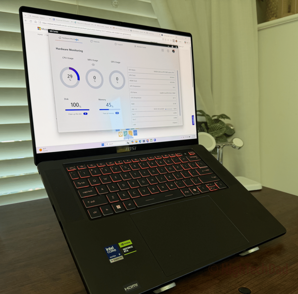 Laptop open - MSI Stealth 16 AI+ laptop - HighTechDad Review