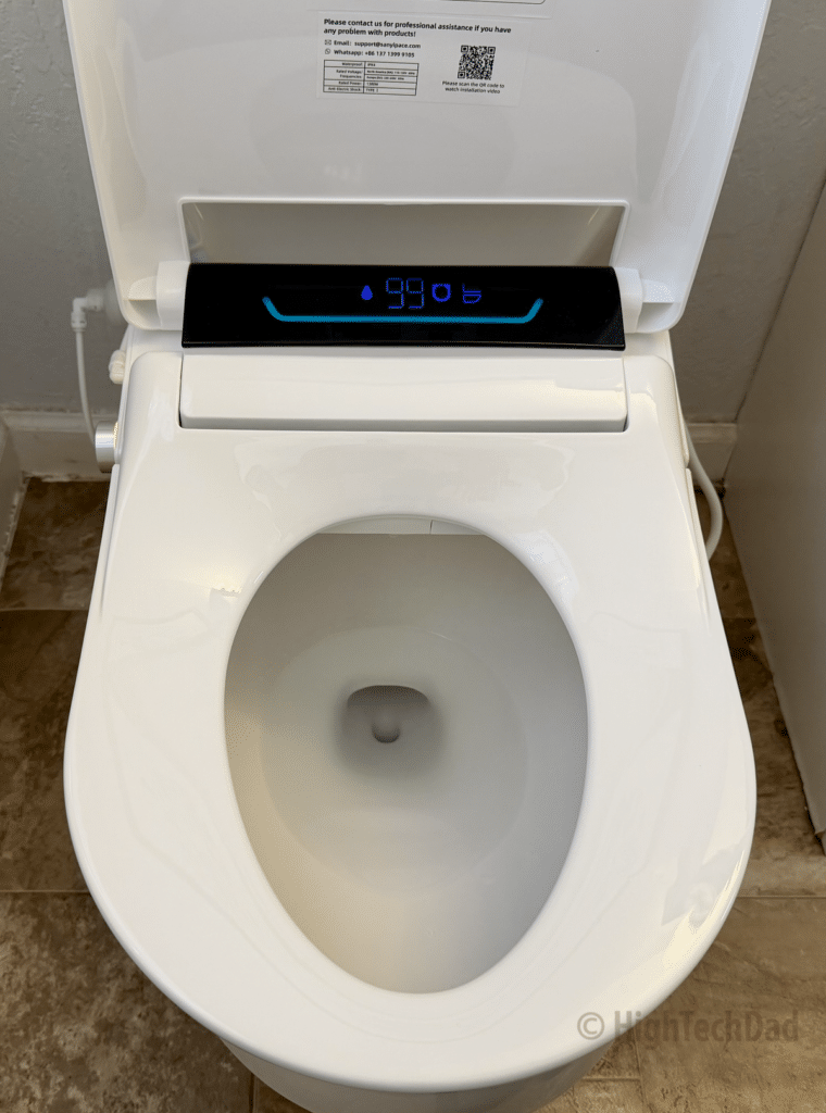 Seat open - Sanyipace Smart Bidet - HighTechDad review