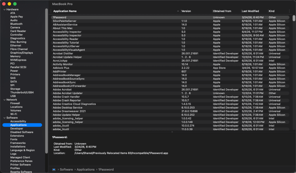 Mac System Information