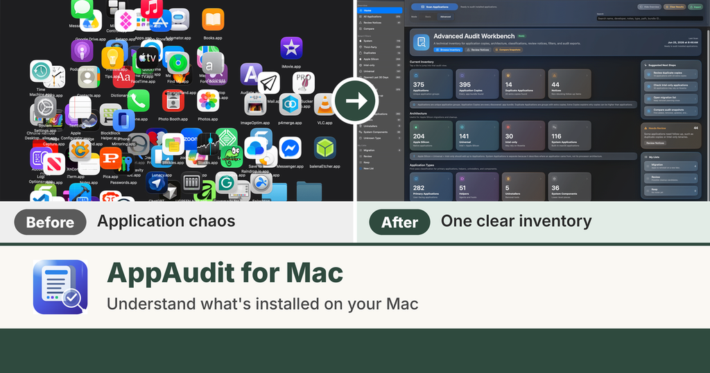 AppAudit - a HighTechDad product - before and after