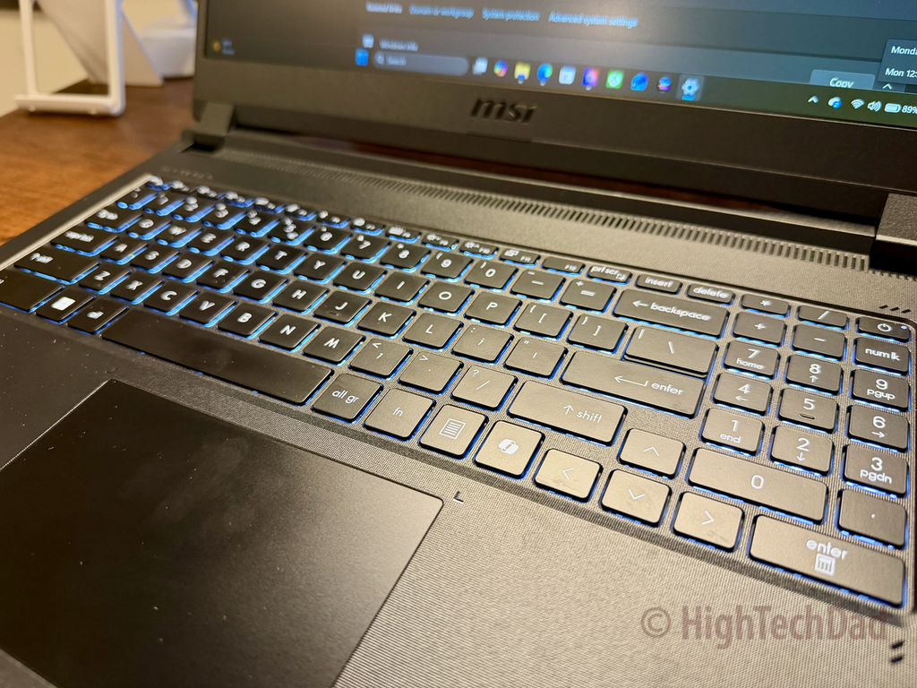 Backlit keyboard - MSI Cyborg 15 C13WE - HighTechDad review