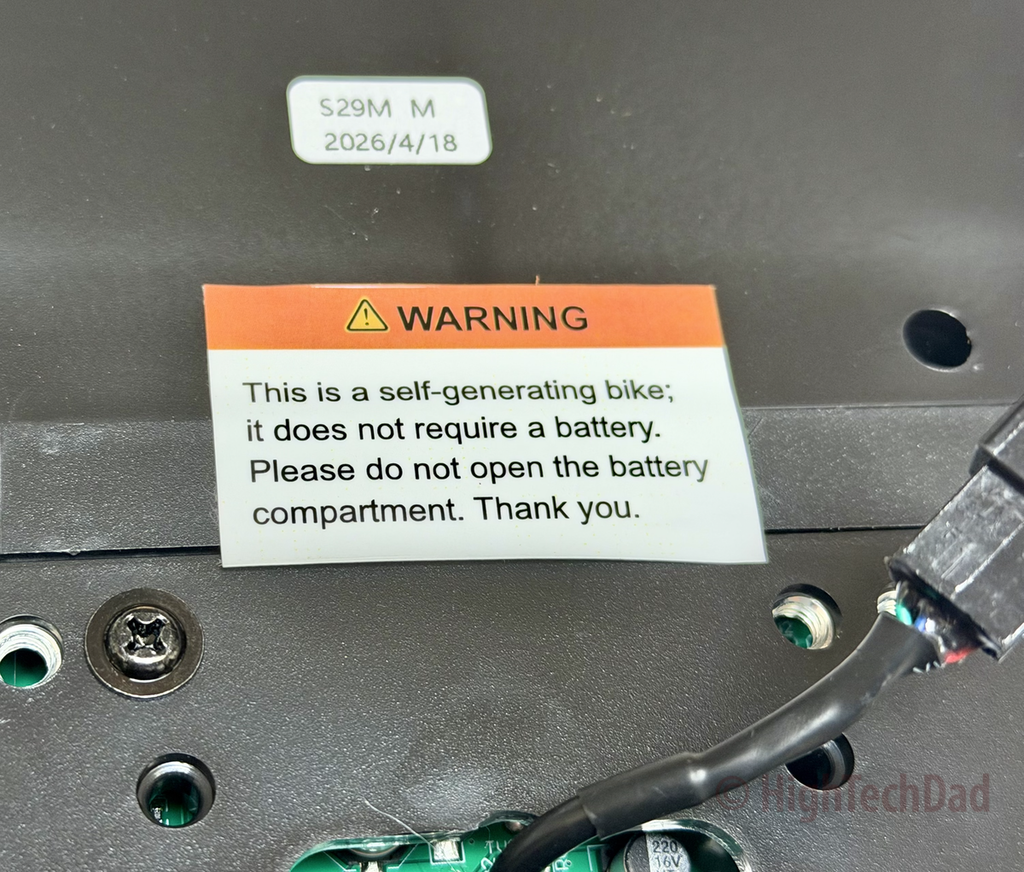 No need to install batteries - Merach S29 Eco Exercise Bike - HighTechDad review