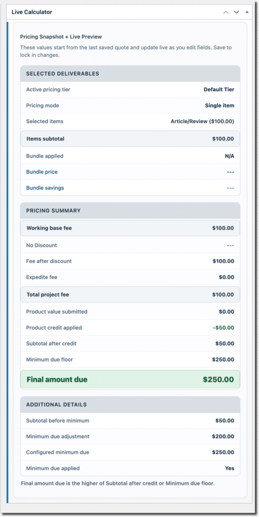 QuoteKit - Live Calculator